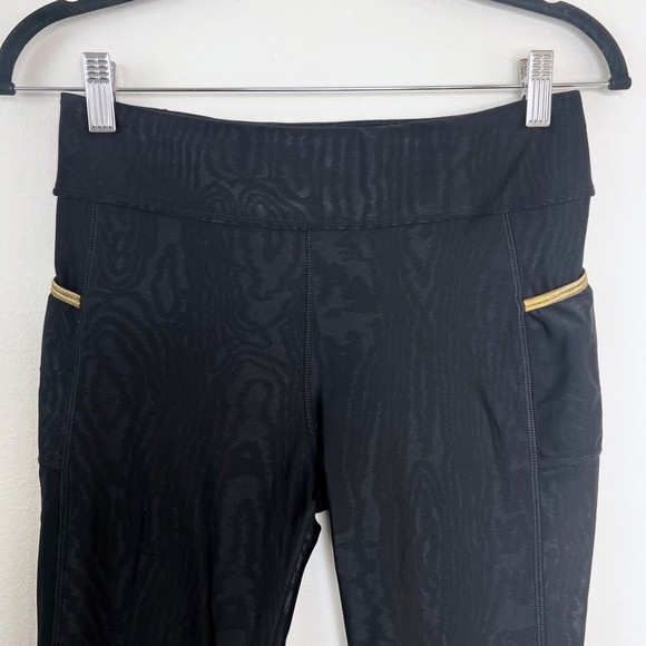 Alala Womens Black Gold Side Pocket Aphrodite Tight Leggings Medium Shiny - Picture 6 of 10